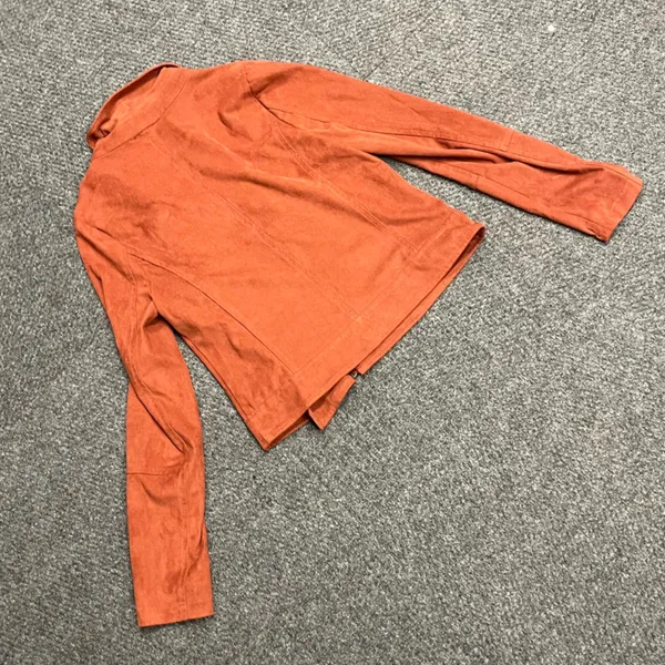 Lysse Faux suede asymmetrical burnt orange zip up jacket womens XS - Image 4