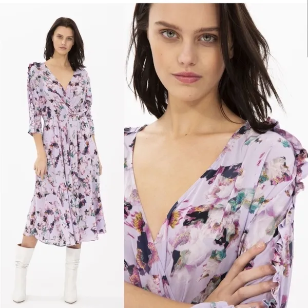 IRO Liky Floral Ruffle Midi Dress - Image 6