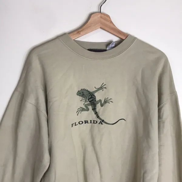Vintage classic Florida iguana pullover sweatshirt size medium - Image 3
