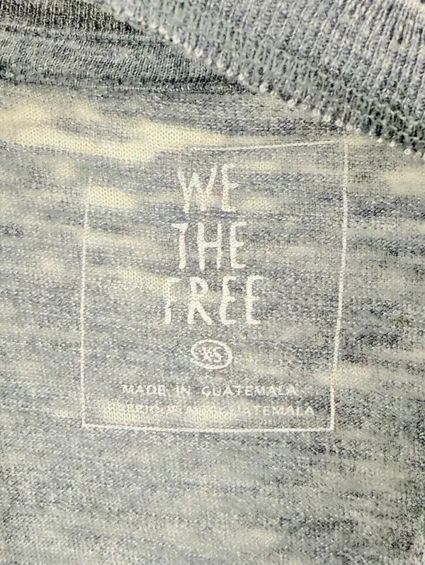 We The Free Oversized Blue Open V-Neck Jordan Burnout Tee - Size - XS - Image 7