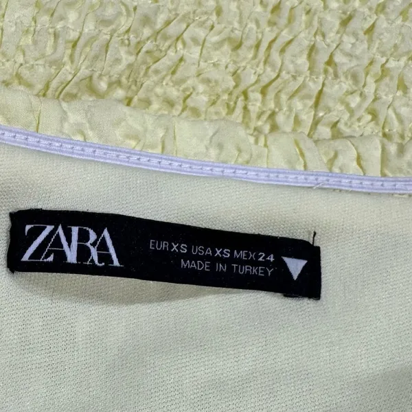 Zara Smocked Yellow Mini Dress Women’s XS - Image 4