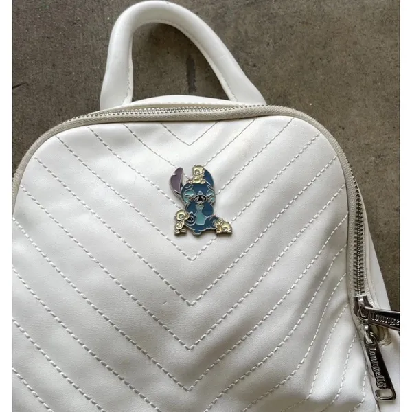Loungefly Quilted Stitch & Ducklings Ducks White Mini Backpack Lilo & Stitch - Image 4