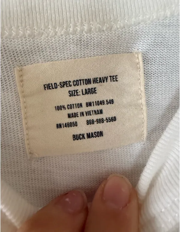 Buck mason field spec cotton heavy tee White Size L - Image 3