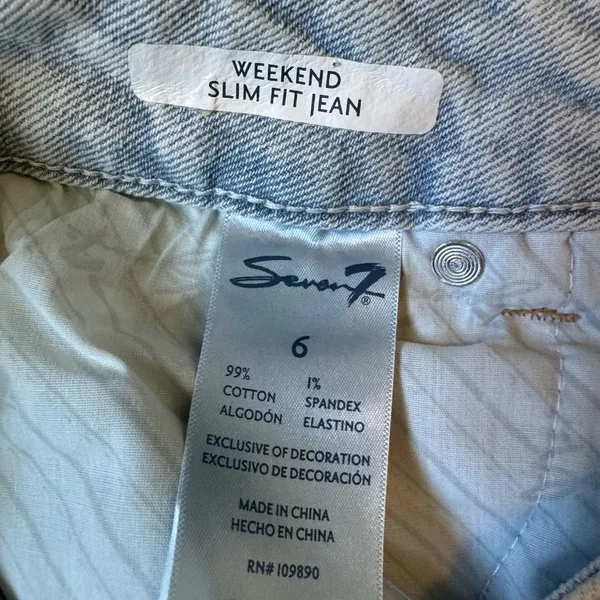 Seven 7 Jeans Women's 6 Blue Light Wash NWT Weekend Slim Fit Jean - Image 4