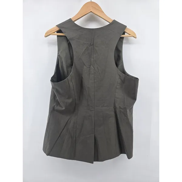 Anthropologie Vest Womens‎ L OB2225417 Olive Green Tailored Button Front EUC - Image 3