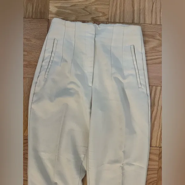 Zara Cream Trousers with Classic Pleats - Image 7