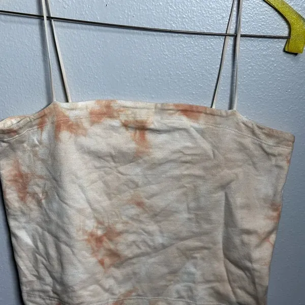 American Eagle Women Orange Tie Dye Crop‎ Top Size Large. - Image 3