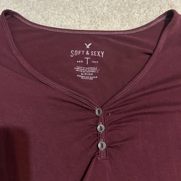 Women's Burgundy Top Red - Image 3