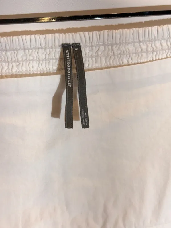 Anthropologie White Cotton Cutwork Embroidered Lined Midi Skirt Size S - Image 7