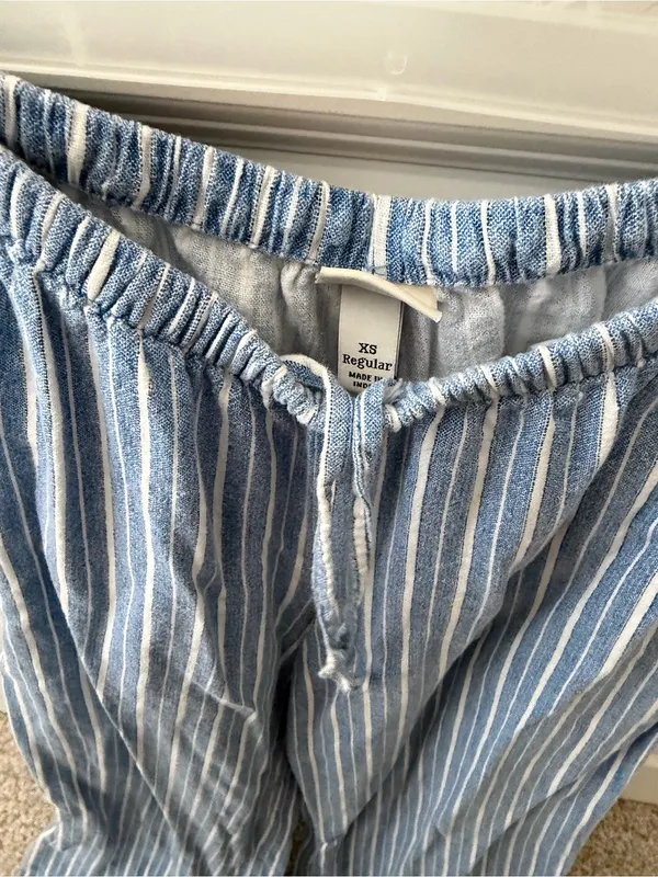 A New Day Poplin Straight Leg Pull-On Pants Linen-Blend Wide Leg - Image 3