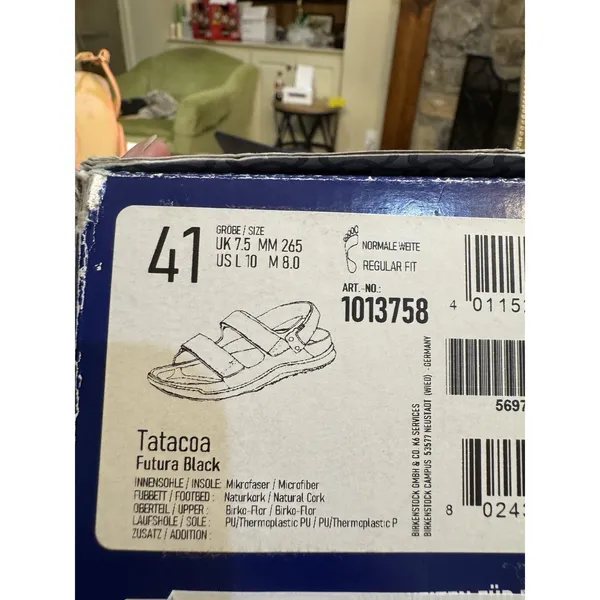 Birkenstock Tatacoa in Futura Black Size 41 Men 8 Women 10 Regular Width - Image 10