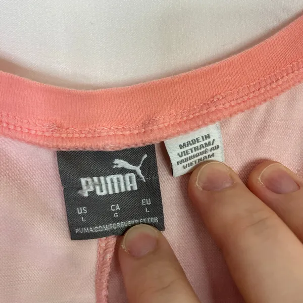 Puma | Pink Wavy Athletic Racerback Tank Dress Casual Athleisure Womens Large - Image 3