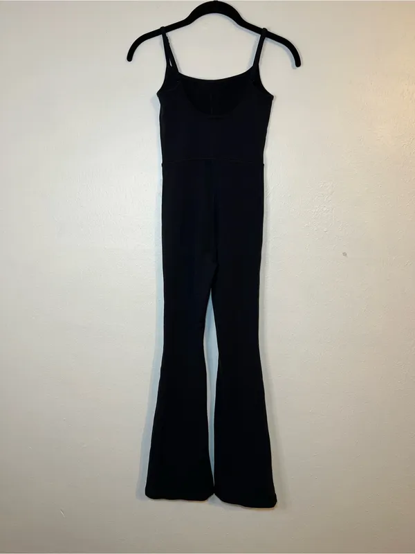 Wilfred Free Freestyle Black Spaghetti-Strap Flared Jumpsuit size 2XS - Image 4