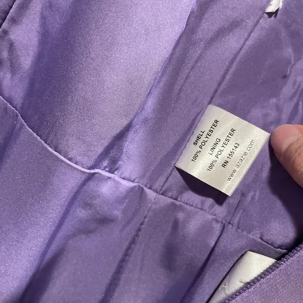 Beautiful Azazie lavender mermaid mesh textured top maxi dress fairy - Image 5
