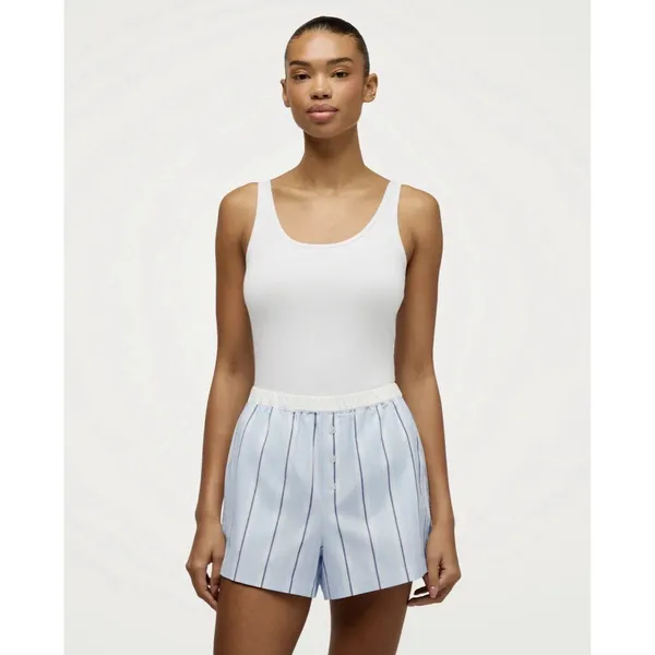 PETITE PLUME Women's Twill Sleep Shorts in Blue “Coastal Stripe” - Large - NWT - Image 3