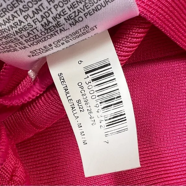 HERVE LEGER Paris Pink Bandage Mini Dress Sweetheart Neckline Hot Pink Bodycon M - Image 13