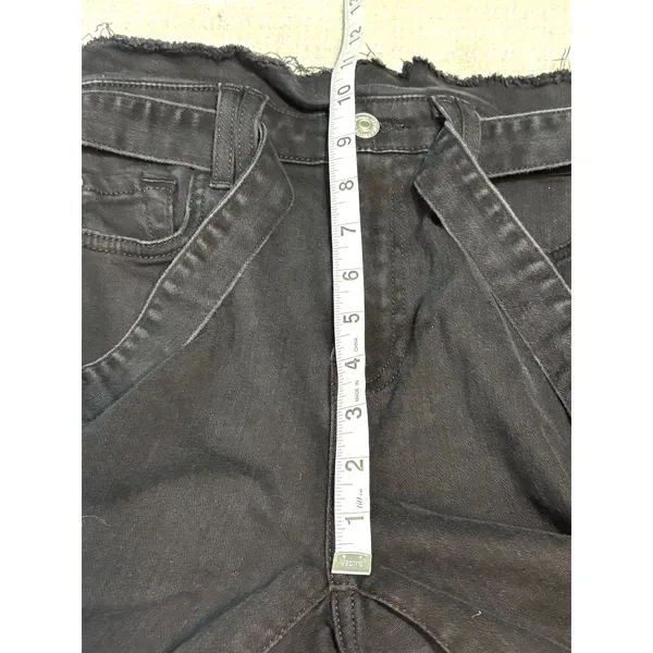 7 For All Mankind Black Raw Waist Belted Stretch Jeans Size 26 - Image 11