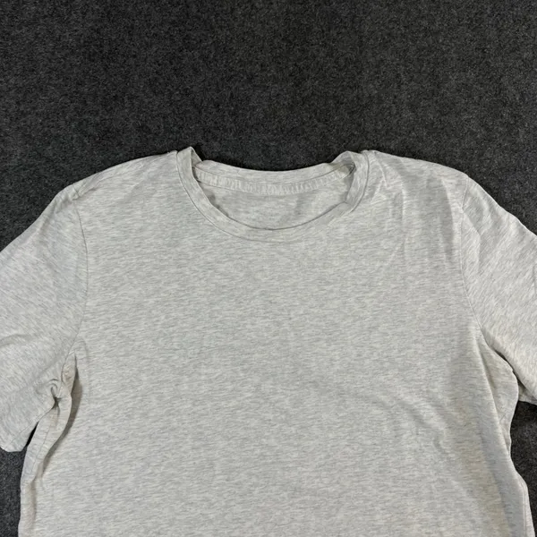 Lululemon Womens Light Gray Heather Short Sleeve Athletic Crew Neck Tee Top - Image 7
