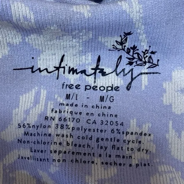 Free People Clean Lines Purple Floral Sleeveless Thong Bodysuit Tank Top Sz M/L - Image 4