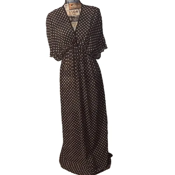 Sweet Pea For New York And Company Polka Dot Sheer Maxi Dress Size Small - Image 2
