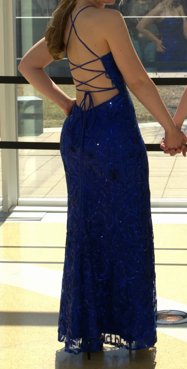 La Femme Blue Prom Dress - Image 2