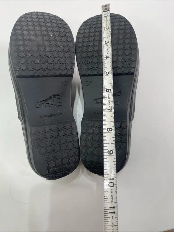 Dansko Women’s 37 6.5 Animal Print Black Leather Slip On Clogs Shoes Slip Resist - Image 7