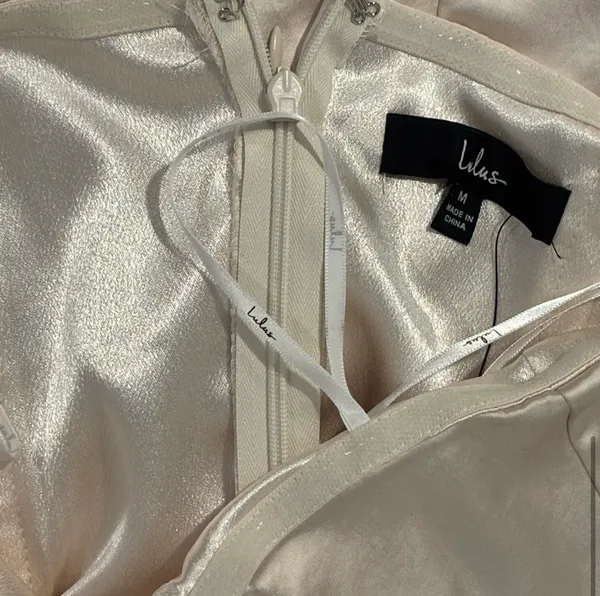 Lulu's Tan Strapless Sheath Dress Cocktail - Image 4