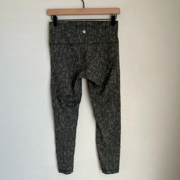 Lululemon Wunder Train High Rise Tights Leggings Heathered Bronze Green Olive - Image 4
