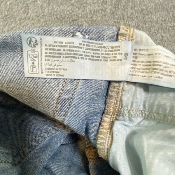 Hollister Low-Rise Baggy Jeans Women 000R W23 Blue Acid Wash Denim Y2K 90s EUC - Image 8