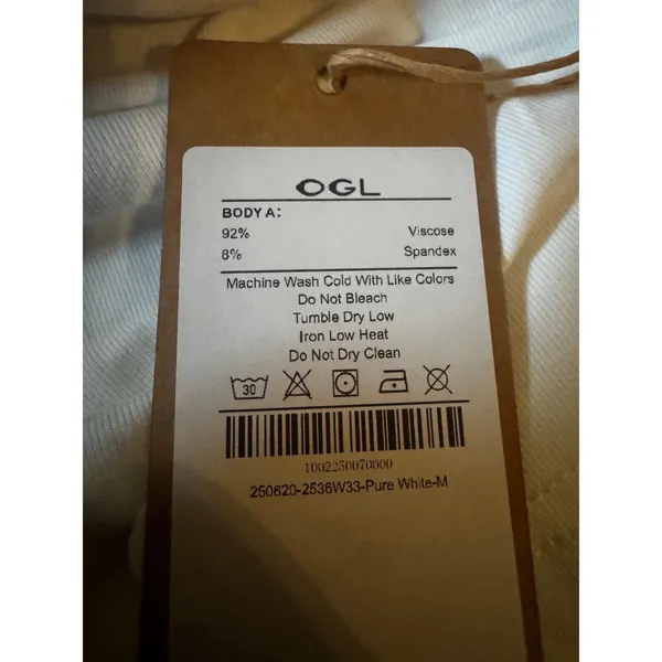 OGLmove Pure White Flowy Side Ruched A-Line Midi Skirt Size Medium New - Image 3
