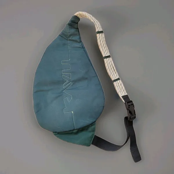 Kavu Rope Bag Canvas Strap Sling Green Crossbody Backpack Travel 4-Pocket Zip - Image 6