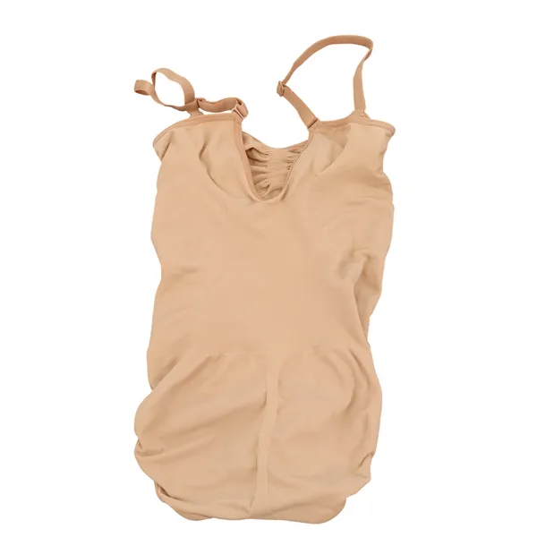 SKIMS Bodysuit Womens S/M Sculpting Mid Thigh Beige Ruched Bust Excellent - Image 3