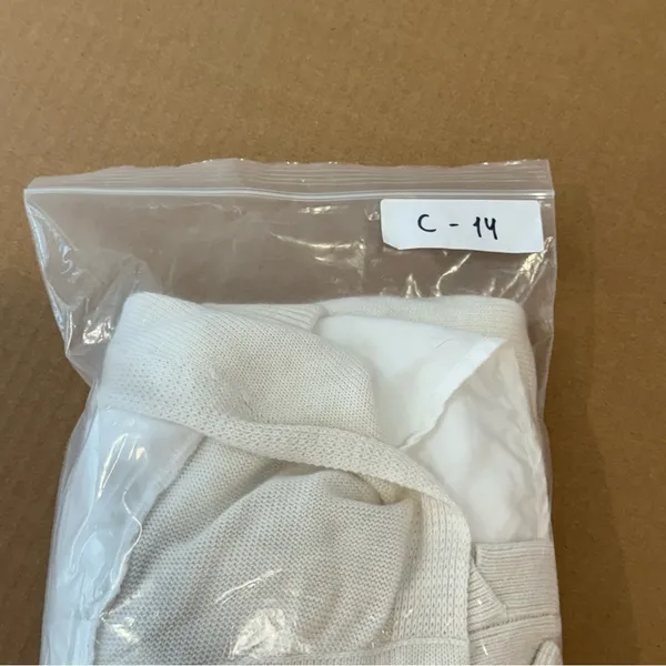 Lululemon Athletica Knit Button Down Cardigan Front & Blouse Back‎ Beige White - Image 16