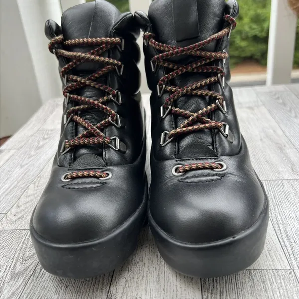 NEW Joe's Jeans Avery Hiking Boots Leather Lace-Up Black Women’s Size 6M Black - Image 2
