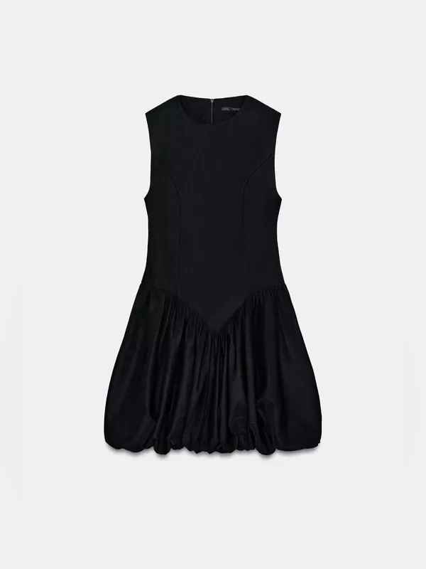 Zara Short Balloon Effect Dress size S BLACK 3644/152/800 - Image 3