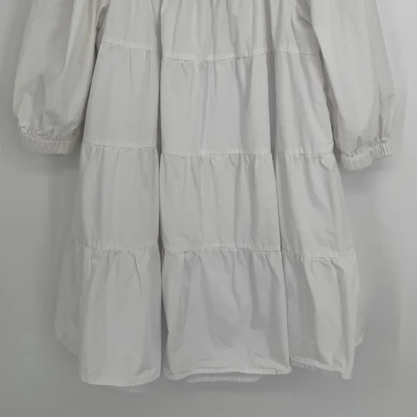 Tuckernuck Pomander Place Halile Dress XS White Tiered Mini Coastal Preppy - Image 4