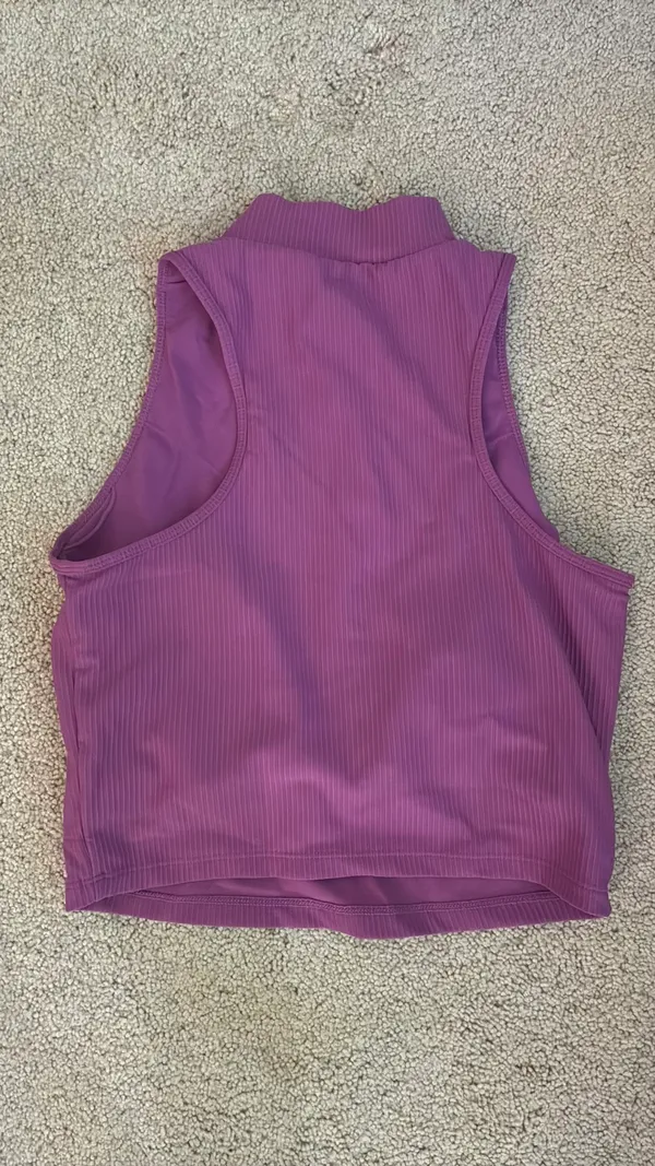 MTA Sport Purple Ribbed Tank with Built-in Bra - Image 2