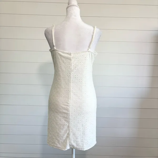 FASHIONOVA Chic Cream Spaghetti Strap White‎ Mini Dress Size L - Image 3