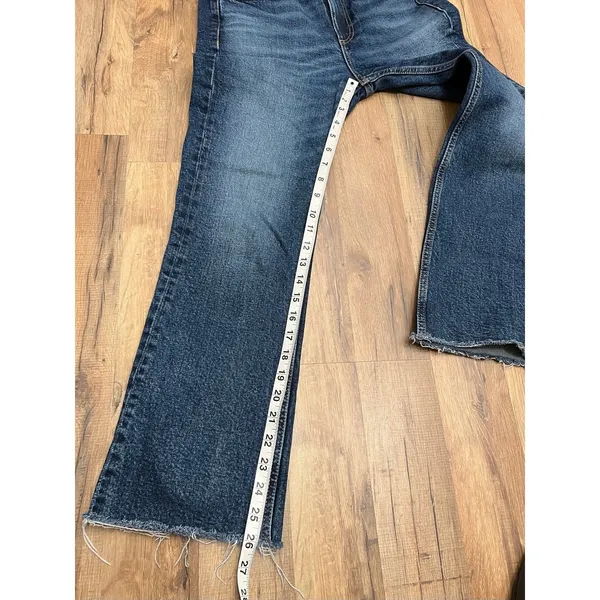 Zara Jeans Women's Size 2 Blue‎ Mid Rise Straight Leg Raw Hem Denim - Image 5