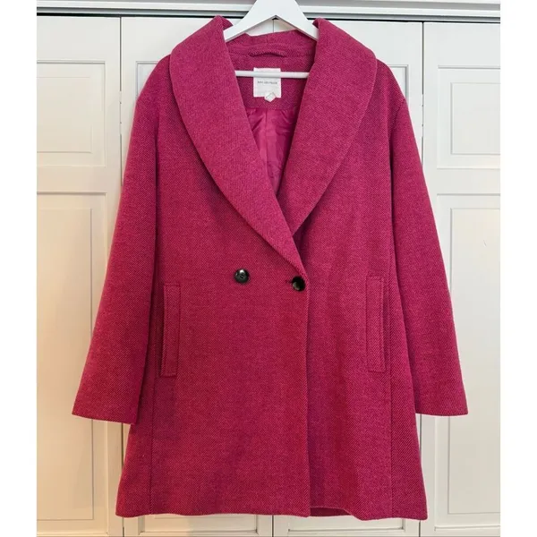 Avec les Filles pink oversized shawl neck peacoat size M - Image 3