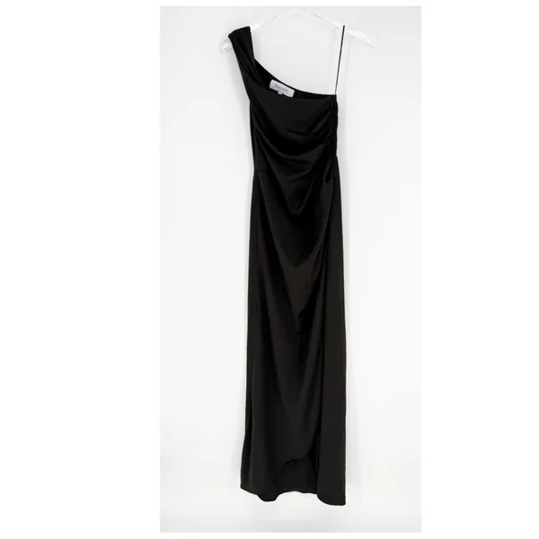 Elliatt Biarritz Satin One Shoulder Maxi Dress Women's Size S Black‎ Formal - Image 3