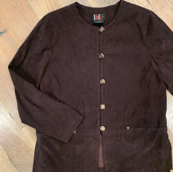 Vintage Womens Brown Suede Blazer Jacket Size 14 - Image 3