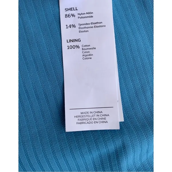 Cupshe Aylin Ribbed Asymmetrical Neck Bodysuit Blue Large NWT - Image 6