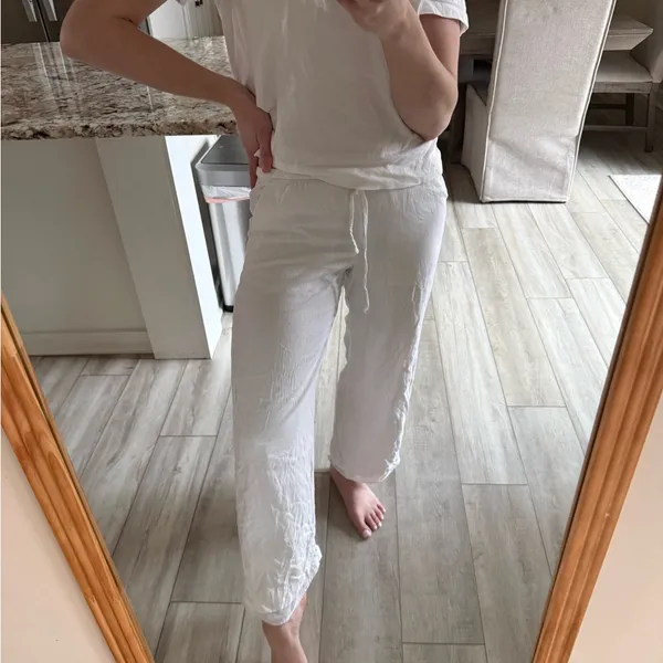 Hollister Adjustable-Rise Wide Leg White Pants Size XS - Image 2
