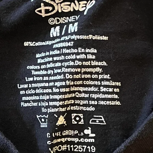 Disney Mickey Mouse black cotton t-shirt Size Medium - Image 6