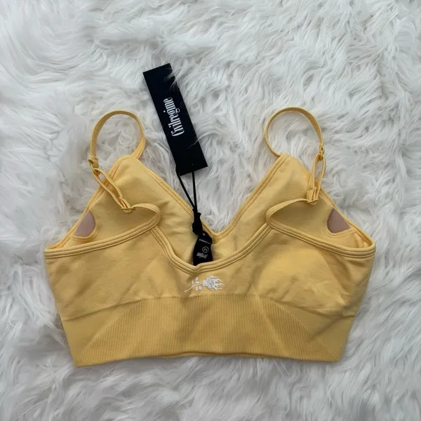 Civil Regime Pastel Yellow Kelly Seamless Bra Size Medium - Image 4