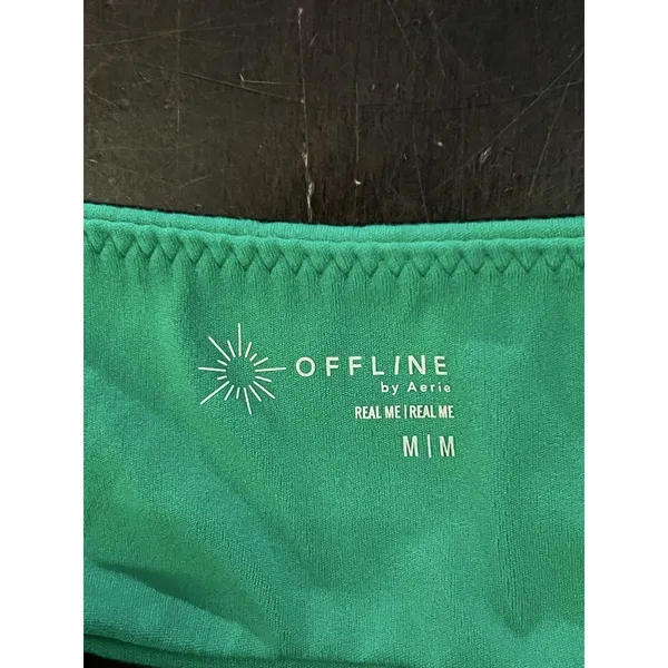 OFFLINE By Aerie Shirt Womens Medium Green Real Me Scoop Back Cropped Top - Image 6