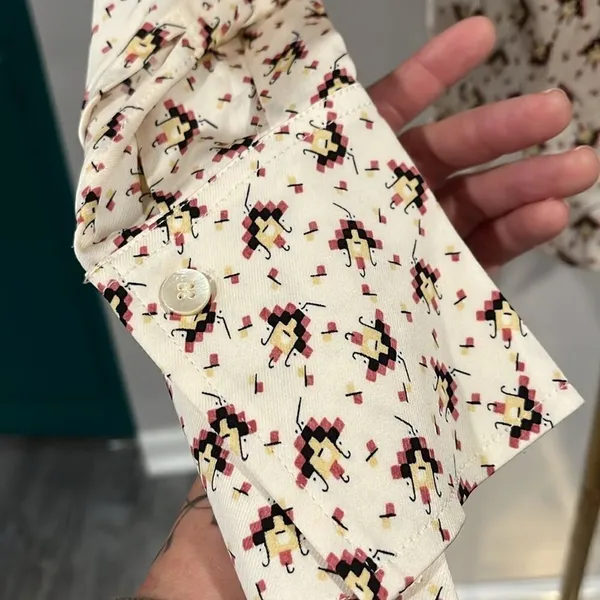 Reiss NWOT Pia Printed Geometric half button up - 2 ($228) - Image 7