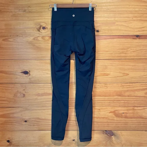 Black Mesh 28” Full Length High Rise Activewear Workout Leggings 4 - Image 2