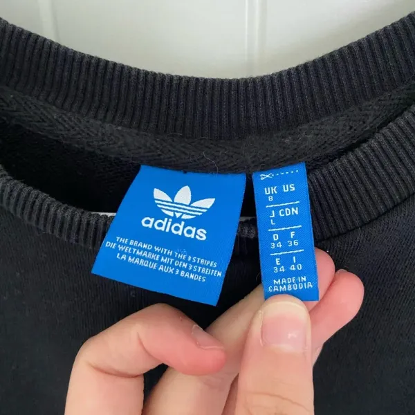 EUC | Adidas‎ women’s black & white crewneck — size 8 - Image 3
